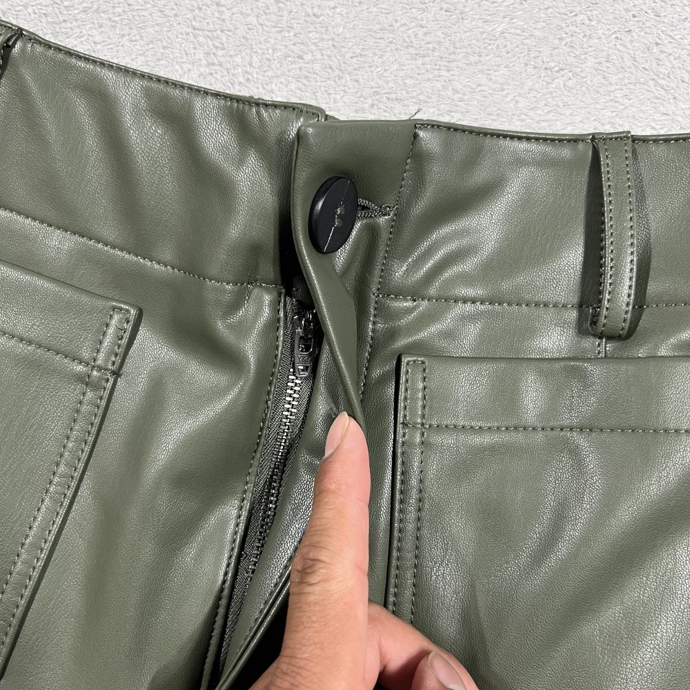 Maeve The Colette Pants Womens 26 Wide Leg Faux Leather Cropped Patch Pockets - Picture 6 of 12